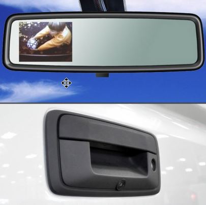 GM OEM Backup Display Mirror & Camera- 2014 & up GM Work Trucks - Click Image to Close